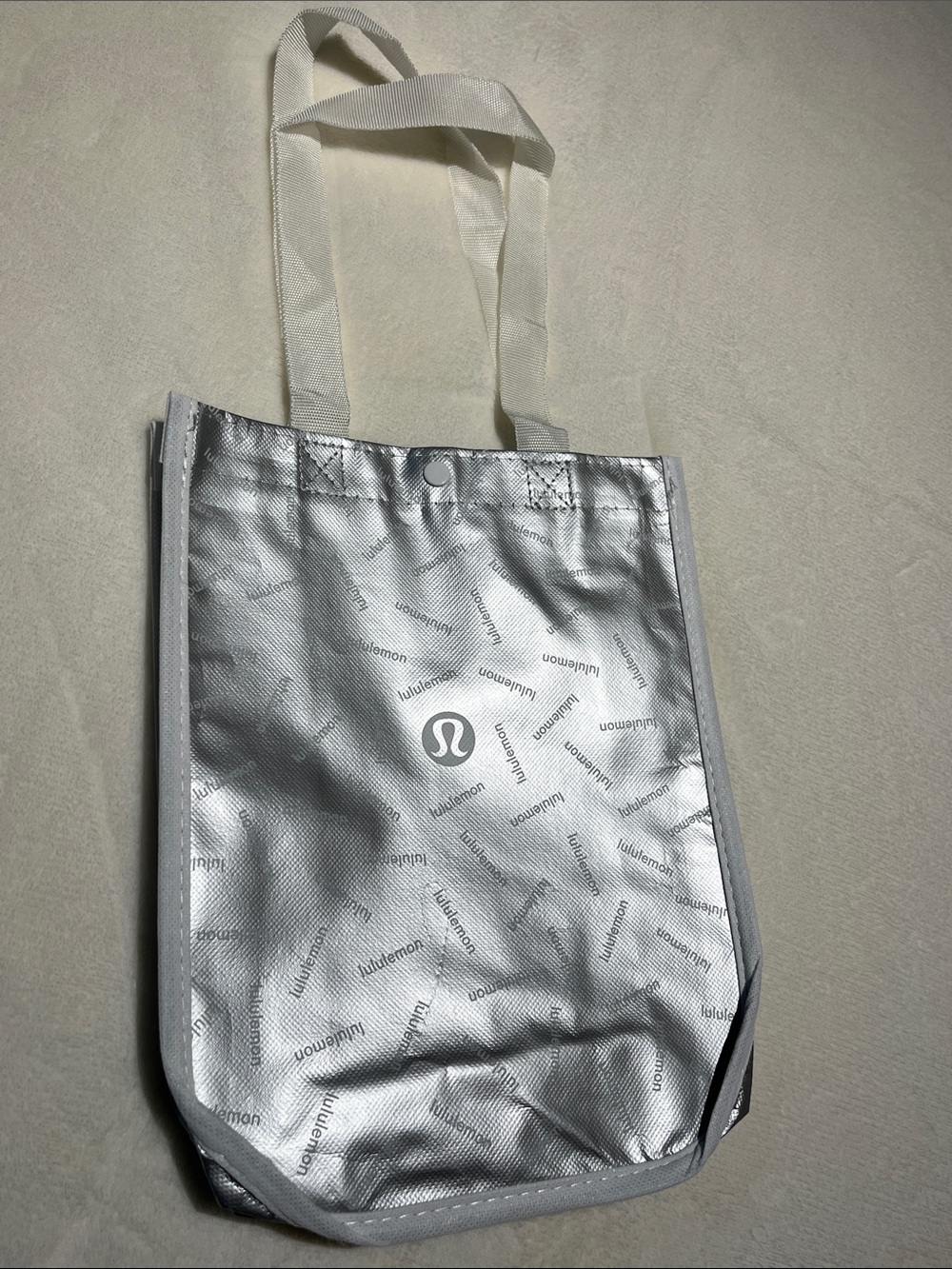 lululemon athletica Silver Tote with Cream Handles